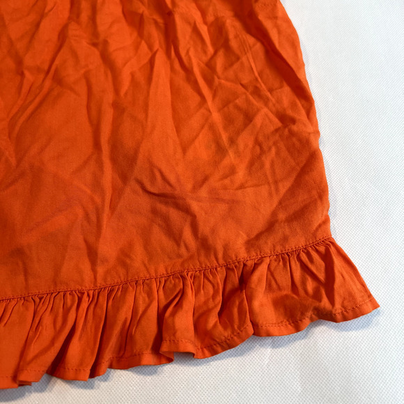 Abound Womens Orange Cami Top Ruffle Hem Button‎ Front Sleeveless 1X - Picture 7 of 12